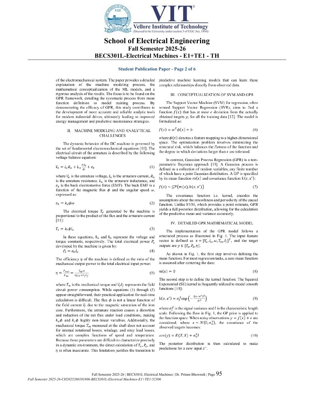 BECS301L Electrical Machines Course File Fall 2025-26 page 95