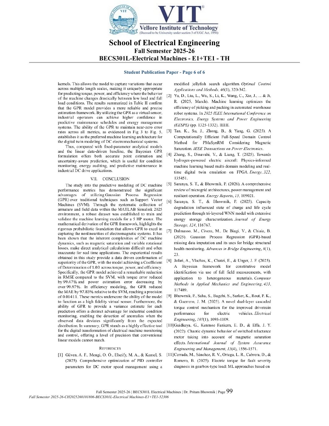 BECS301L Electrical Machines Course File Fall 2025-26 page 99